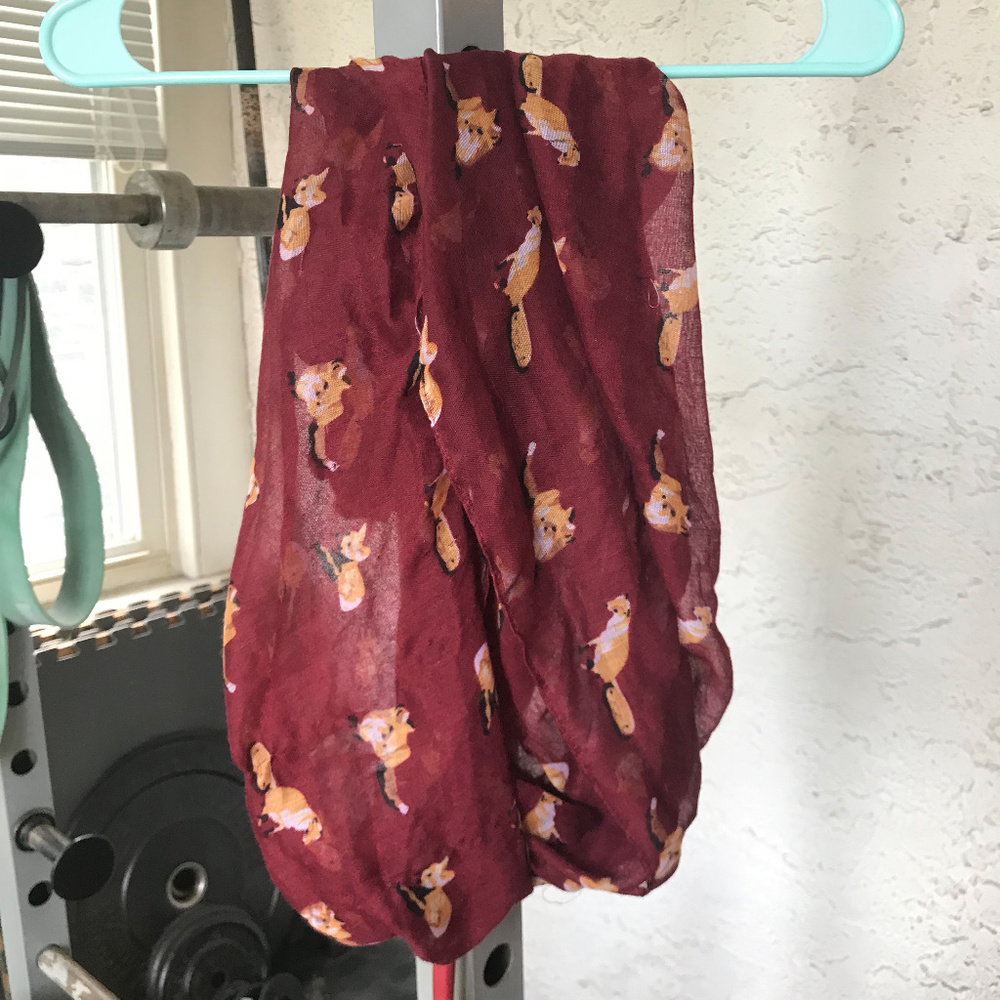 Lightweight Fox-Print Infinity Scarf